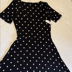 Old Navy Black Dress with White Polka Dots